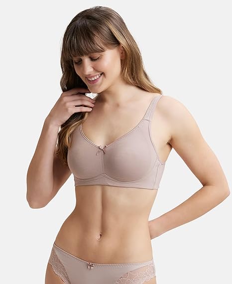 Jockey FE41 Women’s Wirefree Cotton Everyday Bra – Full Coverage with Concealed Shaper Panel